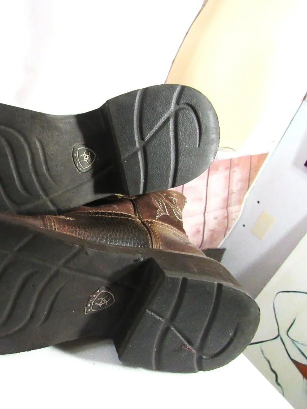 ARIAT WOMEN'S LEATHER BABY PHAT WESTERN BOOTS SIZE 8.5B RUSSET BROWN - Picture 9 of 12